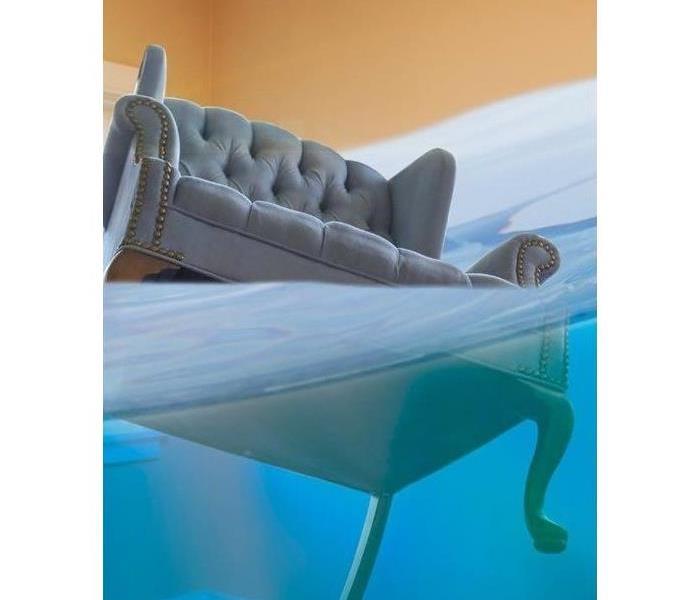 picture of chair in flooded house